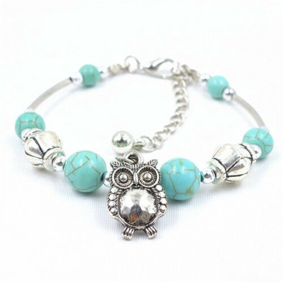 Lirrio's Closet Jewelry - Owl "Turquoise" Bead Bracelet NWT-